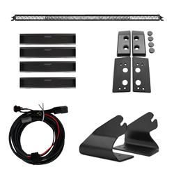 Light Bar Mounting Kit Rigid Lighting 46724 SR Series, Roof Mount, Mounts 40" SR-Series Spot/Flood Combo Light Bar, Powder Coated, Black, Stainless Steel - Young Farts RV Parts