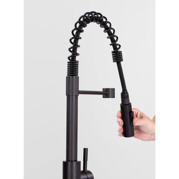 Lippert Components 2021090598 - Coiled Pull-down Faucet Matte Black - Young Farts RV Parts