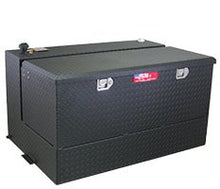 Load image into Gallery viewer, Liquid Transfer Tank RDS Tanks 72367PC DOT Approved, Gasoline or Diesel, Combo, 21&quot; Length x 48&quot; Width x 17&quot; Height Tool Box, 32&quot; Length x 48&quot; Width x 26&quot; Height Transfer Tank, 95 Gallon Capacity, Black, Powder Coated Diamond Tread, Aluminum - Young Farts RV Parts