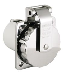 Marinco Receptacle Outdoor/ Indoor 30 Amp Stainless Steel - 303SSEL-BRV - Young Farts RV Parts