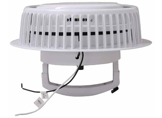 Maxxair 00-03810W - MaxxFan Dome Plus Roof Vent with LEDs 12V fan 6" Diameter Manual Lift White - Young Farts RV Parts