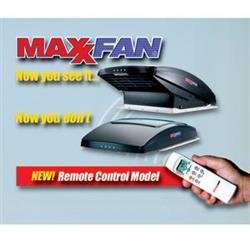 MaxxFan Deluxe Roof Vent Remote Control Powered Opening - Smoke - 00-07500K - Young Farts RV Parts