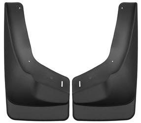 Mud Flap Husky Liner 56211 Custom Mud Guards ™, Direct-Fit, Set of 2, Contoured, Without Logo, Black, Thermoplastic - Young Farts RV Parts