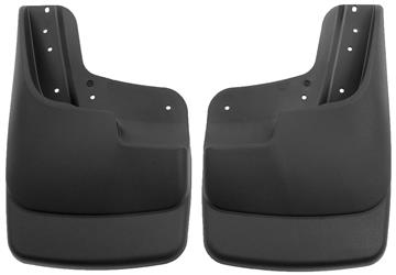 Mud Flap Husky Liner 56511 Custom Mud Guards ™, Direct-Fit, Set of 2, Contoured, Without Logo, Black, Thermoplastic - Young Farts RV Parts