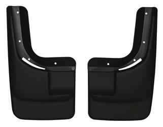 Mud Flap Husky Liner 56701 Custom Mud Guards ™, Direct-Fit, Set of 2, Contoured, Without Logo, Black, Thermoplastic - Young Farts RV Parts