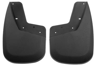 Mud Flap Husky Liner 56801 Custom Mud Guards ™, Direct-Fit, Set of 2, Contoured, Without Logo, Black, Thermoplastic - Young Farts RV Parts