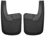 Mud Flap Husky Liner 57161 Custom Mud Guards ™, Direct-Fit, Set of 2, Contoured, Without Logo, Black, Thermoplastic