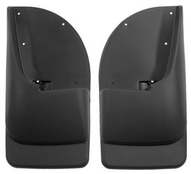 Mud Flap Husky Liner 57401 Custom Mud Guards ™, Direct-Fit, Set of 2, Contoured, Without Logo, Black, Thermoplastic - Young Farts RV Parts