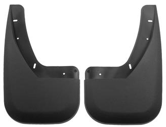 Mud Flap Husky Liner 57731 Custom Mud Guards ™, Direct-Fit, Set of 2, Contoured, Without Logo, Black, Thermoplastic - Young Farts RV Parts