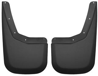 Mud Flap Husky Liner 57791 Custom Mud Guards ™, Direct-Fit, Set of 2, Contoured, Without Logo, Black, Thermoplastic - Young Farts RV Parts