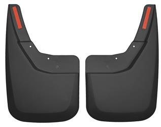 Mud Flap Husky Liner 57881 Custom Mud Guards ™, Direct-Fit, Set of 2, Contoured, Without Logo, Black, Thermoplastic - Young Farts RV Parts