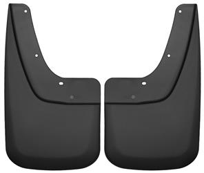 Mud Flap Husky Liner 57891 Custom Mud Guards ™, Direct-Fit, Set of 2, Contoured, Without Logo, Black, Thermoplastic - Young Farts RV Parts