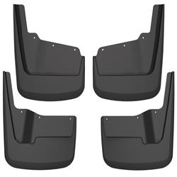 Mud Flap Husky Liner 58296 Custom Mud Guards ™, Direct-Fit, Set Of 4, Contoured, Without Logo, Black, TPO (Thermoplastic Olefin), Screw On - Young Farts RV Parts