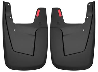 Mud Flap Husky Liner 59141 Custom Mud Guards ™, Direct-Fit, Set of 2, Contoured, Without Logo, Black, Thermoplastic - Young Farts RV Parts