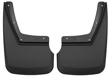 Mud Flap Husky Liner 59201 Custom Mud Guards ™, Direct-Fit, Set of 2, Contoured, Without Logo, Black, Thermoplastic - Young Farts RV Parts