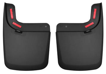 Mud Flap Husky Liner 59471 Custom Mud Guards ™, Direct-Fit, Set of 2, Contoured, Without Logo, Black, Thermoplastic - Young Farts RV Parts