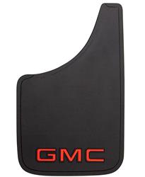 Mud Flap Plasticolor 000493R01 Easy-Fit Series, Universal 9" x 15", Set Of 2, Flat, Red GMC Logo, Black, Fiberglass Reinforced - Young Farts RV Parts
