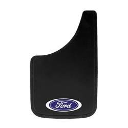 Mud Flap Plasticolor 000539R01 Easy-Fit Series, Universal 11" x 19", Set Of 2, Flat, Ford Logo, Black, Fiberglass Reinforced - Young Farts RV Parts