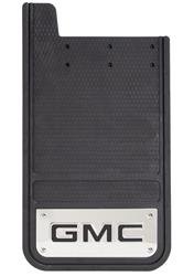 Mud Flap Plasticolor 001842R01 Heavy Duty, Universal 12" x 23", Set Of 2, Flat, GMC Logo With Stainless Steel Insert, Fiberglass Reinforced - Young Farts RV Parts