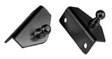 Multi Purpose Lift Support Bracket JR Products BR-1015 Used For Mounting Gas Lift Supports; L Shaped; Angled; 10 Millimeter Ball Stud; 2 Holes; Powder Coated; Black; Steel