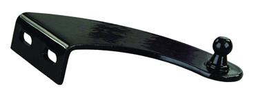 Multi Purpose Lift Support Bracket JR Products BR-1120 Use For RV Entry Door And Compartment Doors; Right Curved Bracket; 10 Millimeter Ball Stud; 2 Holes; Powder Coated; Black; Steel - Young Farts RV Parts
