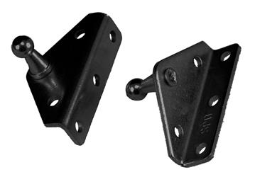 Multi Purpose Lift Support Bracket JR Products BR-12552 Used For Mounting Gas Lift Supports; L Shaped; Angled; 10 Millimeter Ball Stud; 5 Holes; Powder Coated; Black; Steel - Young Farts RV Parts