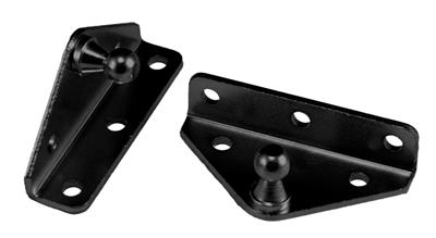 Multi Purpose Lift Support Bracket JR Products BR-12553 Used For Mounting Gas Lift Supports; L Shaped; Angled; 10 Millimeter Ball Stud; 5 Holes; Powder Coated; Black - Young Farts RV Parts