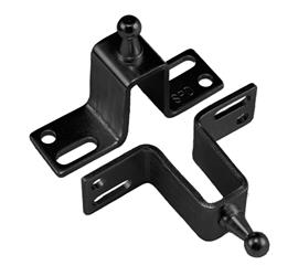 Multi Purpose Lift Support Bracket JR Products BR-12695 Used For Mounting Gas Lift Supports; 10 Millimeter Ball Stud; Powder Coated; Black; Steel - Young Farts RV Parts