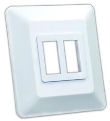 Multi Purpose Switch Faceplate JR Products 13615 Double Switch Opening; 1.125" x 0.550" (Switch Cutout); 3.375" x 3.812" (Outside Dimension); White - Young Farts RV Parts