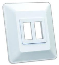 Load image into Gallery viewer, Multi Purpose Switch Faceplate JR Products 13615 Double Switch Opening; 1.125&quot; x 0.550&quot; (Switch Cutout); 3.375&quot; x 3.812&quot; (Outside Dimension); White - Young Farts RV Parts