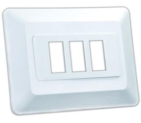 Multi Purpose Switch Faceplate JR Products 13625 Triple Switch Opening; 1.125" x 0.550" (Switch Cutout); 3.750" x 4.875" (Outside Dimension); White - Young Farts RV Parts