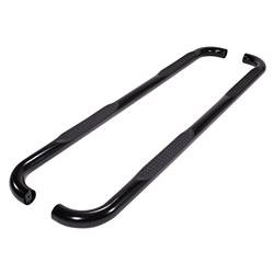 Nerf Bar TrailFX 1112190023 TFX Round Tube Side Steps, With Step Pads, 3" Round Bent, Powder Coated, Black, Steel, Without End Caps - Young Farts RV Parts