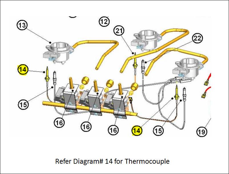 norcold PCC1132 *SPECIAL ORDER* THERMOCOUPLE-450MM-FASTON - Young Farts RV Parts
