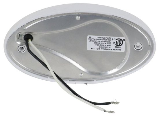 Optronics RVPL7C - RV Porch Utility Light w/ Switch - Incandescent - Oval - White Housing - Clear Lens - Young Farts RV Parts