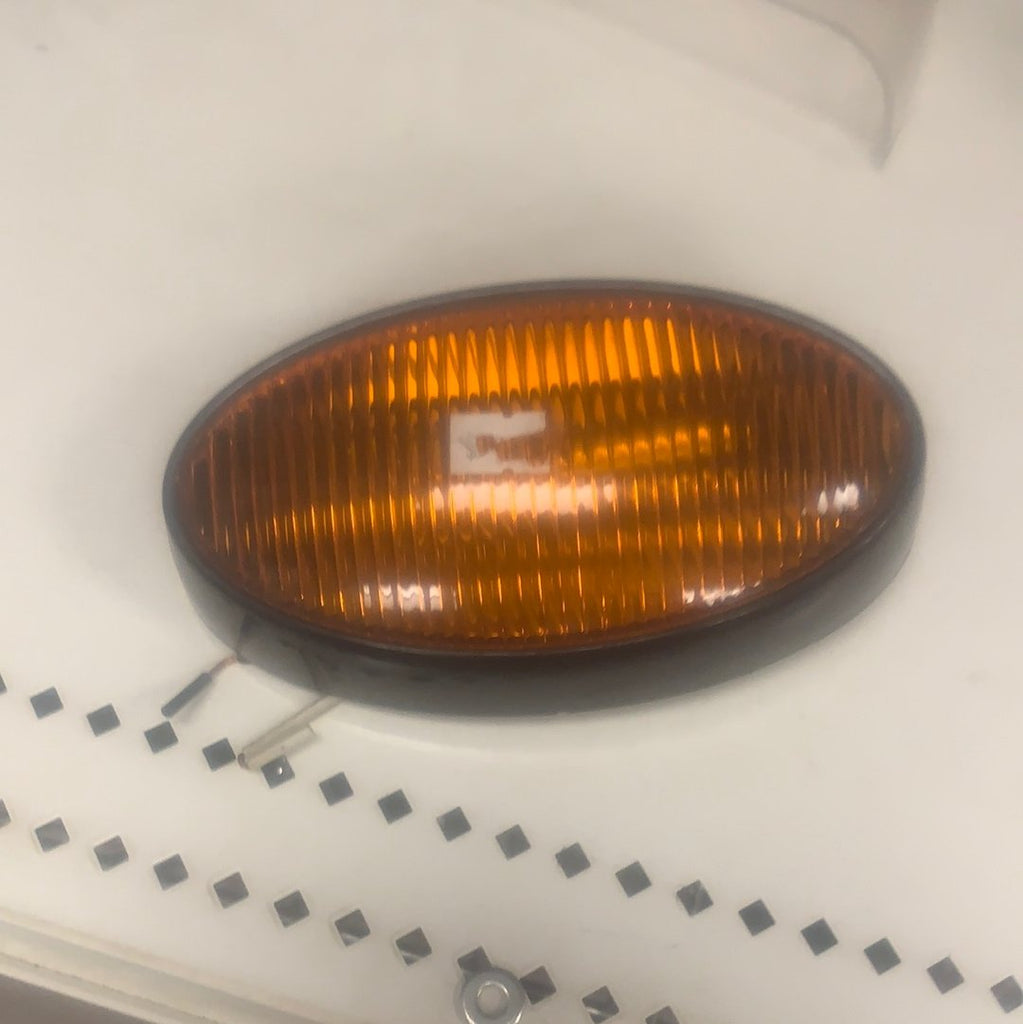 Orange black base oval porch light - Young Farts RV Parts