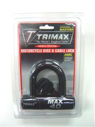 Padlock Trimax Locks MAX40BK Max ™, Key Type, 1/2" Diameter Shackle, General Purpose, Black, Steel, With Protective Sleeve And 2 Keys - Young Farts RV Parts