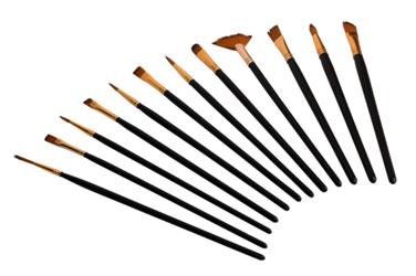 Paint Brush Performance Tool W228 8 Liner/ 3/8" Round/ 3/8" Filbert/ 1/2" Flat/ 3/8" Angle/ 3/8" Saw Tooth/ 4 Angle/ 1/4" Flat/ 6 Round/ 2 Fan/ 4 Liner/ 5/0 Liner, Nylon Bristle, Wood Handle - Young Farts RV Parts