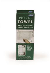 Paper Towel Holder Camco 57111 Pop-A-Towel, Holds Single Roll of Paper Towels For Dispensing, Under Cabinet Screw In Mount That Converts To Free Standing, White - Young Farts RV Parts