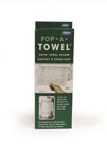 Load image into Gallery viewer, Paper Towel Holder Camco 57111 Pop-A-Towel, Holds Single Roll of Paper Towels For Dispensing, Under Cabinet Screw In Mount That Converts To Free Standing, White - Young Farts RV Parts