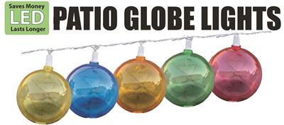Party Lights Prime Products 12-9008 LED Patio Globe Light, 3" Diameter Globe, 20 Lights, 110 Volt - Young Farts RV Parts
