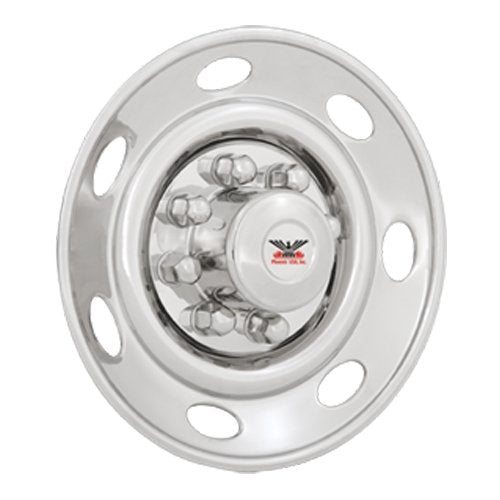 Phoenix USA PHNST06 - (4) STAINLESS STEEL SIMULATORS 16" 8-LUG SINGLE WHEEL - Young Farts RV Parts