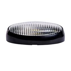 Porch Light Arcon 20680 LED Bulb, 12 Volt, Oval, 6.2" Length x 3.4" Width, Clear Lens, Black Base, Single - Young Farts RV Parts