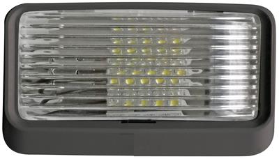 Porch Light Valterra DG52729VP Diamond Group, LED Bulb, 6" x 3-1/2" x 2", Clear Lens, Bright White Light, Snap In, ABS Plastic, 175 Lumens Brightness, Surface Mount - Young Farts RV Parts