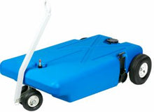 Load image into Gallery viewer, Portable Waste Holding Tank Barker Mfg. 25895 TOTE-ALONG, 25 Gallon Tank, 4 Wheel Design, Pneumatic Wheels, 37&quot; Length x 24&quot; Width x 11-1/2&quot; Height, Blow-Molded Polyethylene - Young Farts RV Parts