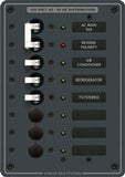 Power Distribution Box Blue Sea 8027-BSS AC Main Circuit Breaker Panel; 120 Volts AC; 6 Positions; Black; 5-1/4