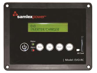 Power Inverter Remote Control Samlex America EVO-RC Evolution ™; For Use With Samlex America Evolution Series â„¢ EVO-2212/ EVO-3012/ EVO-2224/ EVO-4024 Inverter/Chargers; LCD Display; Black; Green (Status) And Red (Fault/ Alarm) LED Indicators - Young Farts RV Parts