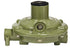 Propane Regulator Marshall Excelsior MEGR-230-90 Excela-Flo; 1/4" FNPT Inlet x 3/8" FNPT Outlet With 90 Degree Vent; Single Stage; 140000 BTU; Without Hose; Not Approved For RV Use; Wet Coated; Green; Die Cast Aluminum - Young Farts RV Parts