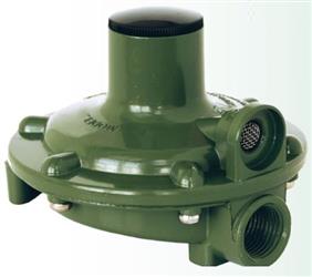 Propane Regulator Marshall Excelsior MEGR-230 Excela-Flo; 1/4" FNPT Inlet x 3/8" FNPT Outlet; Single Stage; 140000 BTU; Without Hose; Not Approved For RV Use; Wet Coated; Green; Die Cast Aluminum - Young Farts RV Parts