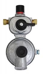 Propane Regulator Marshall Excelsior MEGR-253 Excela-Flo; 1/4" Inverter Flare X 3/8" FPT; Two Stage; 225000 BTU I Stage/ 150000 BTU II Stage; Without Hose; Zinc Powder Coated; Zinc Die Casted; Internal Relief Spring Loaded Diaphragm Type - Young Farts RV Parts