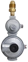 Propane Regulator Marshall Excelsior MEGR - 295 Excela - Flo; POL Inlet x 3/8" FNPT Outlet With 90 Degree Vent; Two Stage; 175000 BTU; Without Hose; Zinc Powder Coated; Zinc Die Casted; With POL Connector - Young Farts RV Parts